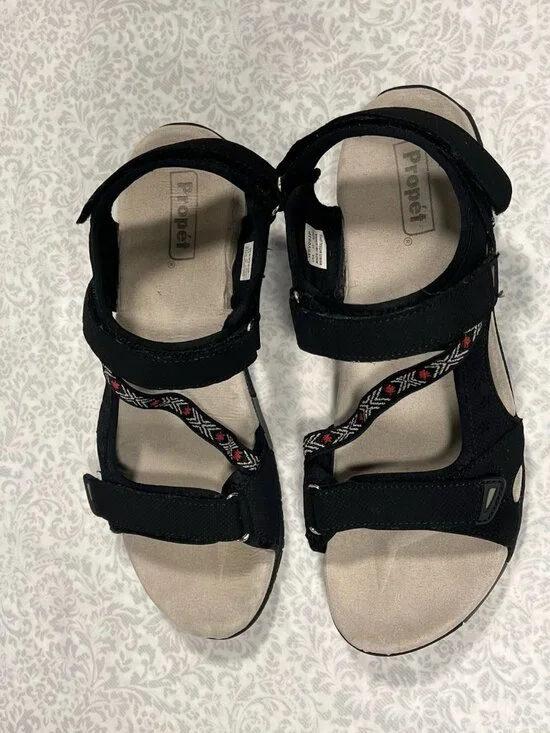 Women’s Size 11 Propet Elon Sport Sandals Straps Aztec Black WSV003P - Picture 8 of 10